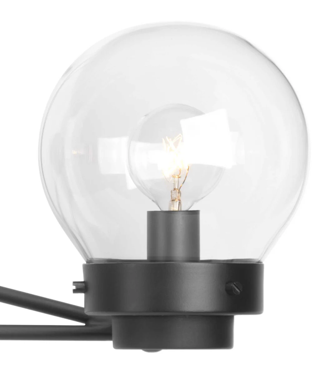 Spatial 2-Light Clear Glass Global Bath Vanity Light Matte Black - Image 4