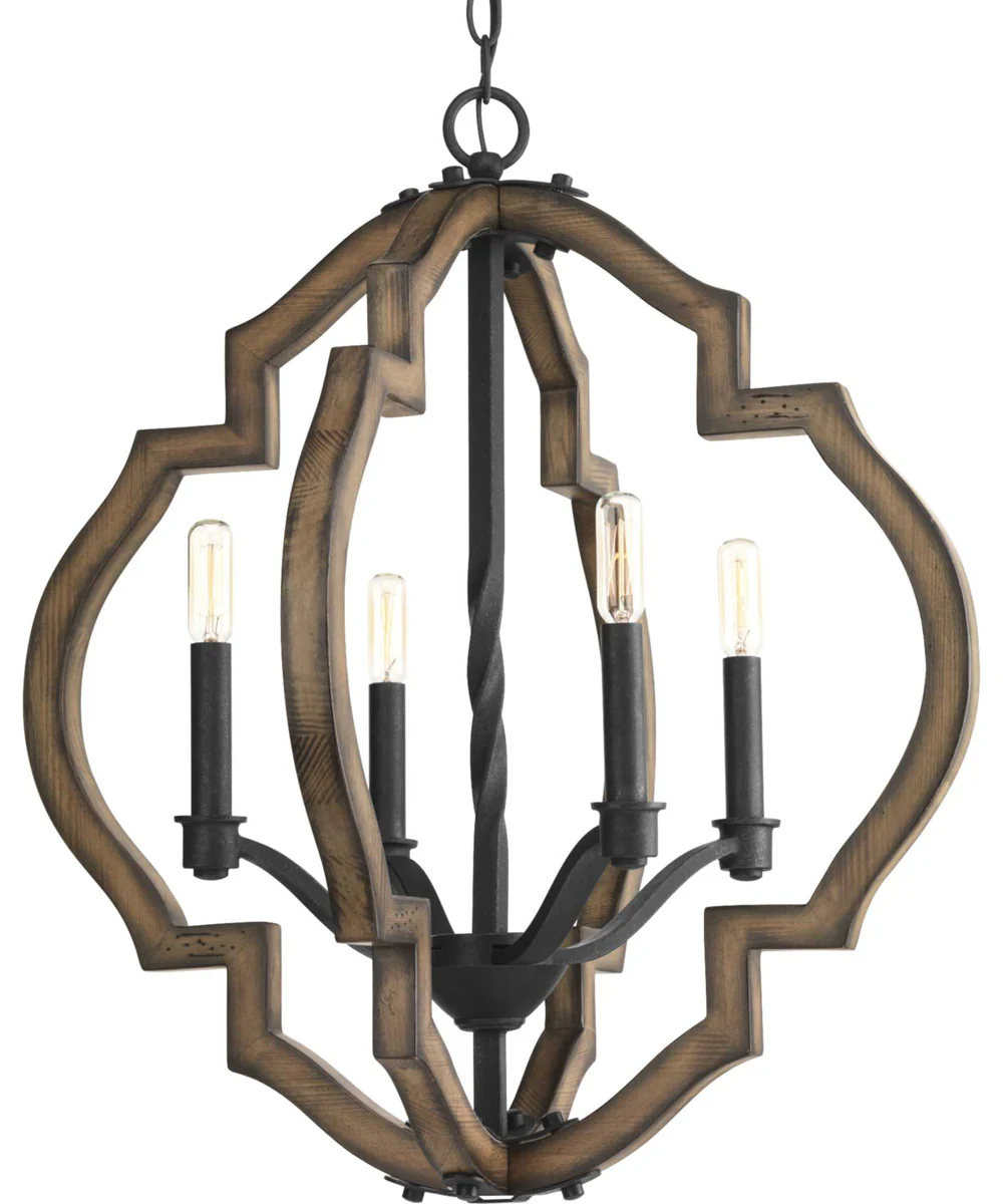 Spicewood 4-Light Farmhouse Chandelier Light Gilded Iron
