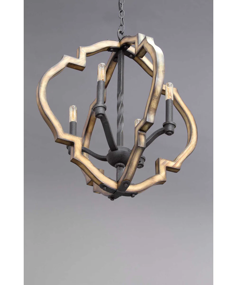 Spicewood 4-Light Farmhouse Chandelier Light Gilded Iron - Image 5