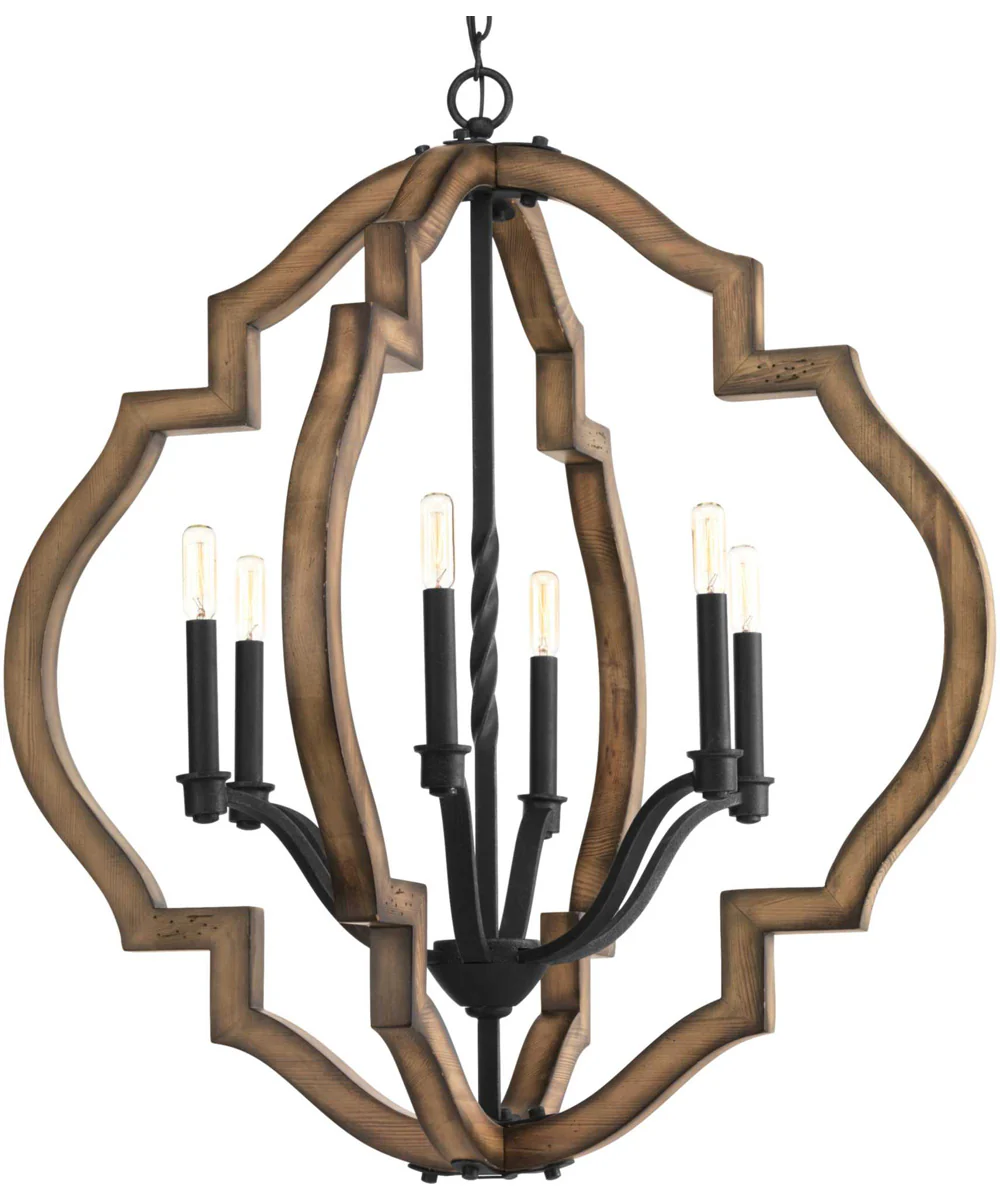 Spicewood 6-Light Farmhouse Chandelier Light Gilded Iron