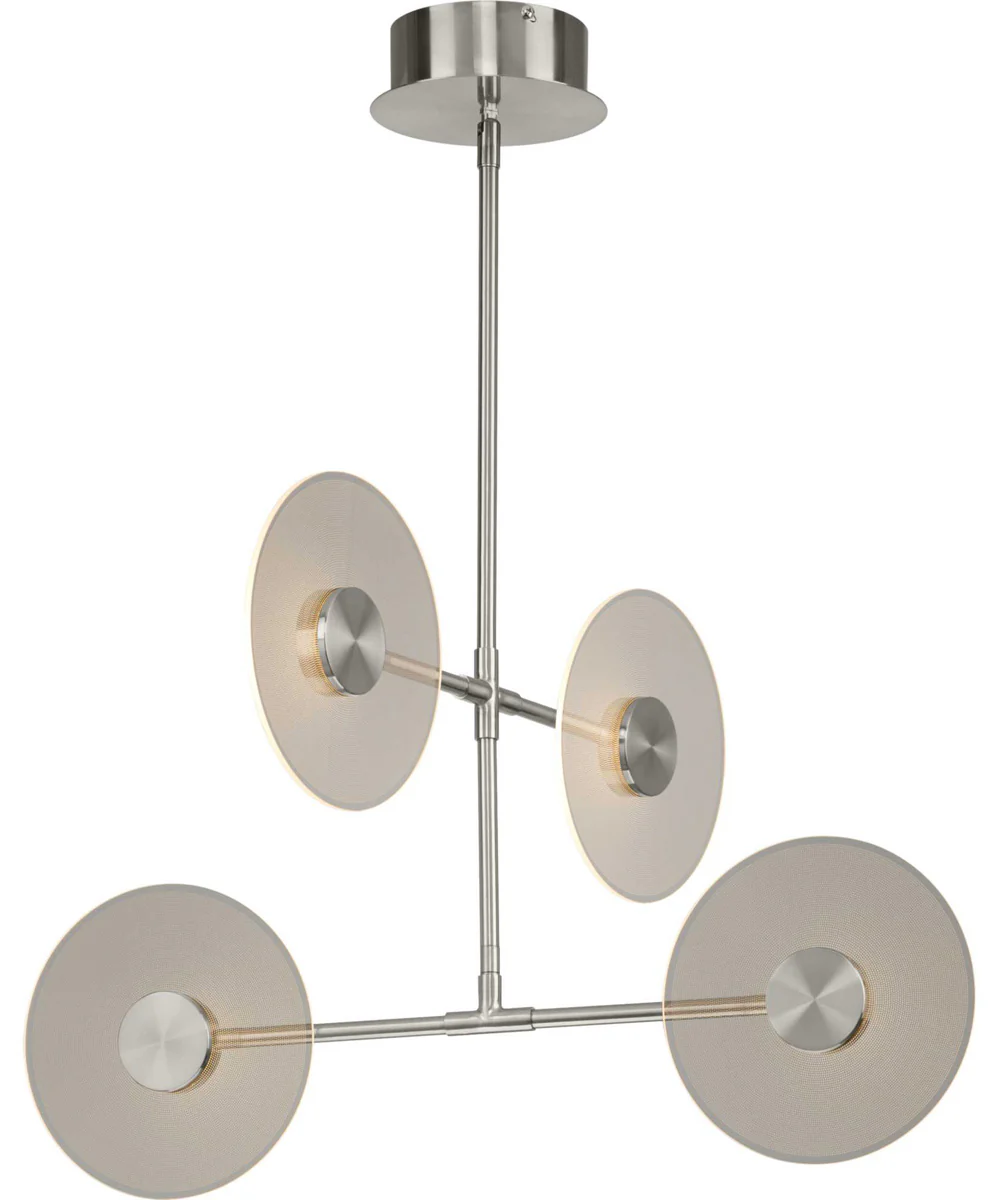 Spoke LED 4-Light Modern Style Hanging Chandelier Light Brushed Nickel - Image 5