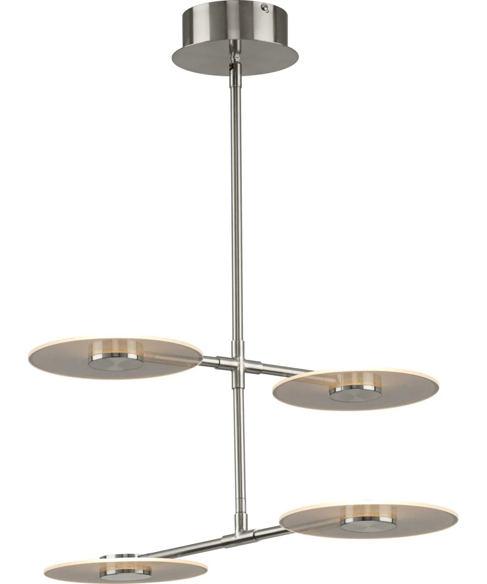 Spoke LED 4-Light Modern Style Hanging Chandelier Light Brushed Nickel - Image 6