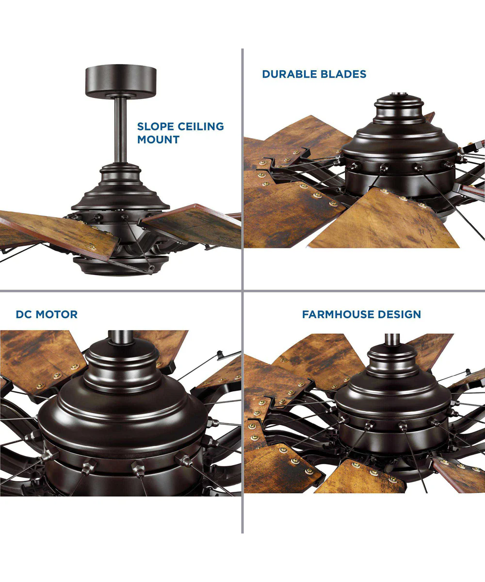 Springer 52-Inch 12-Blade DC Motor Farmhouse Windmill Ceiling Fan Architectural Bronze - Image 8