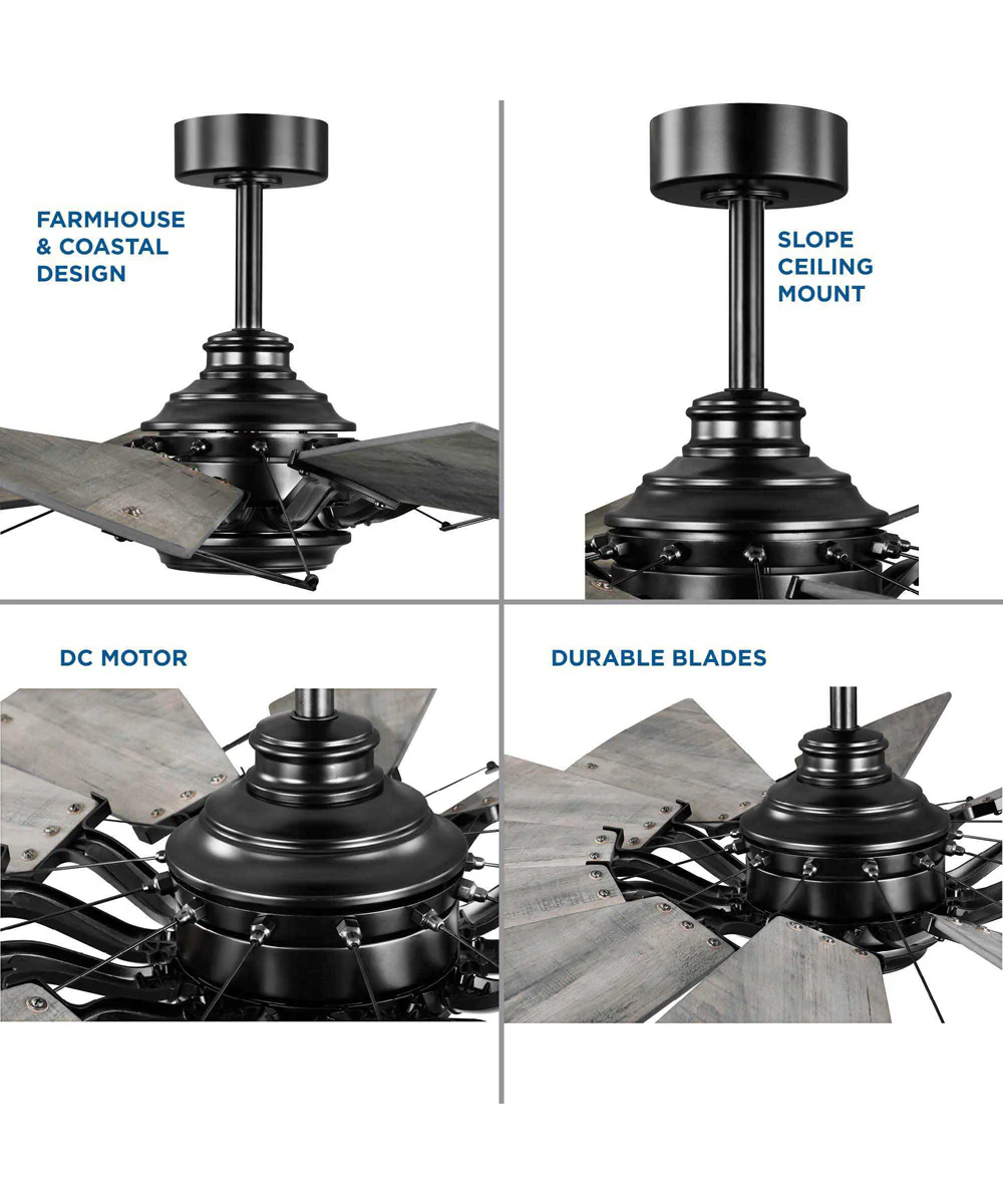Springer 60-Inch 12-Blade DC Motor Farmhouse Windmill Ceiling Fan Matte Black - Image 8