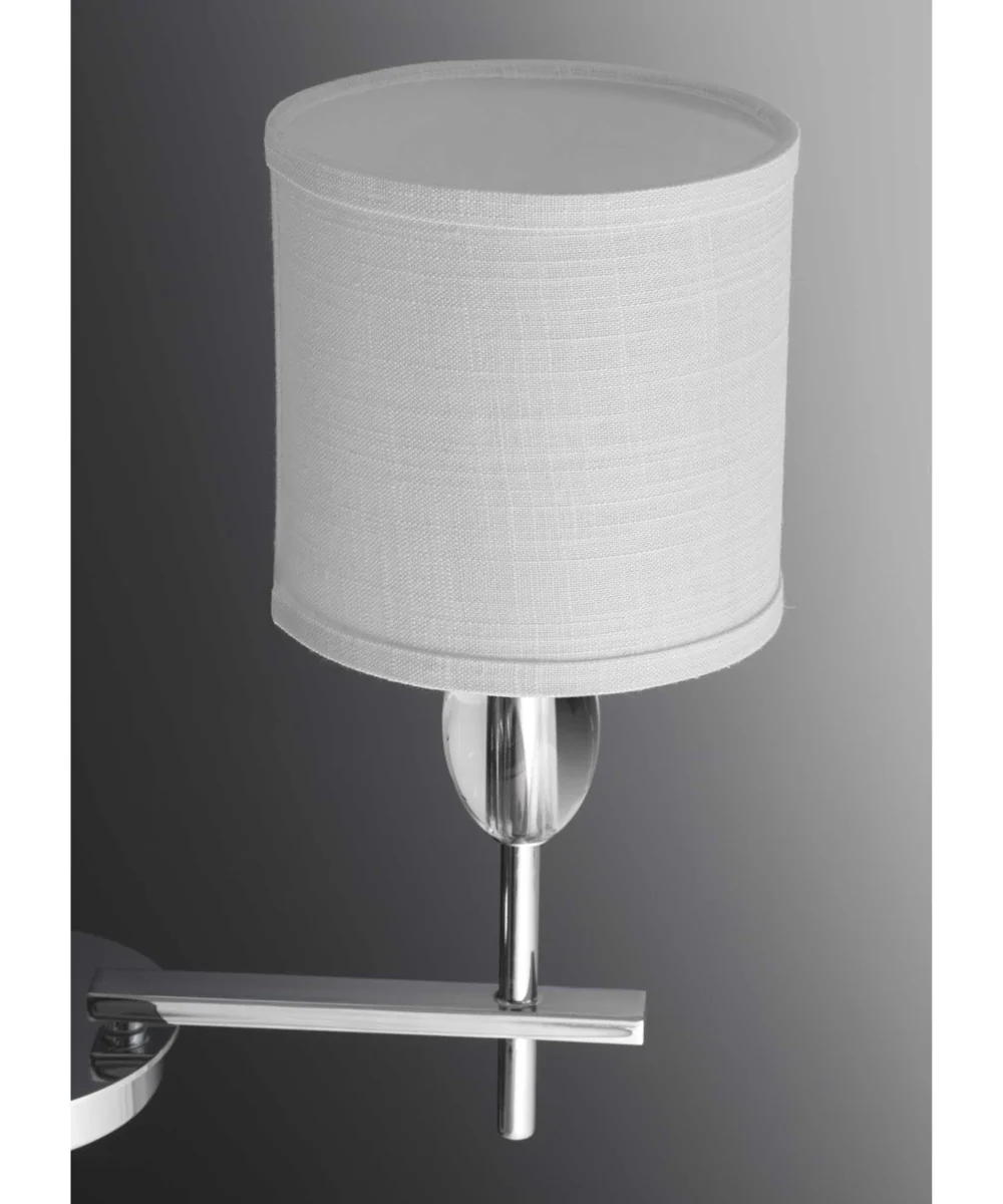 Status 9-Light Off-White Textured Linen Shade Coastal Chandelier Light Polished Chrome - Image 3