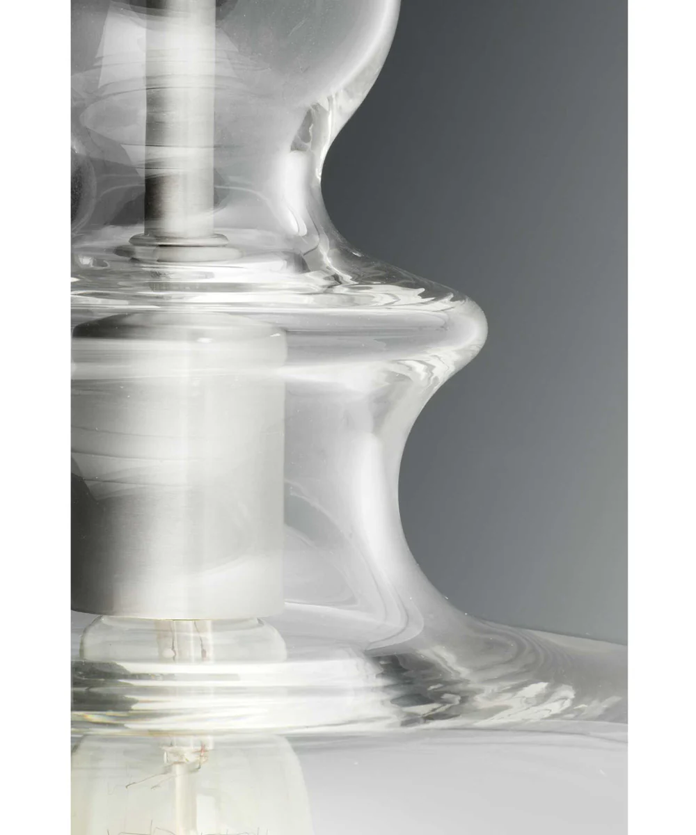 Staunton 1-Light Clear Glass Global Pendant Light Brushed Nickel - Image 6