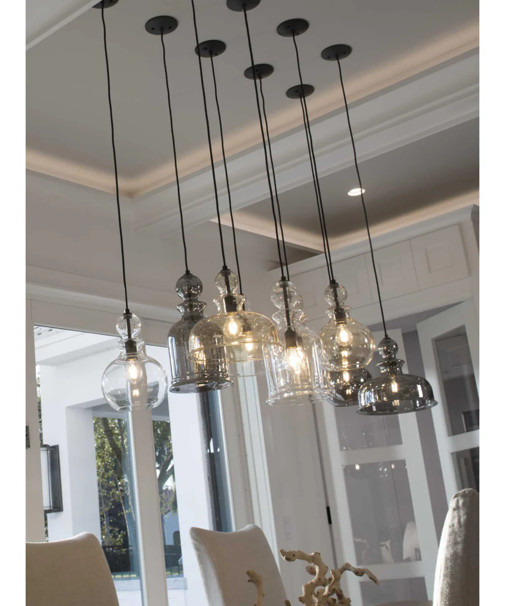 Staunton 1-Light Smoke Glass Global Pendant Light Graphite - Image 3