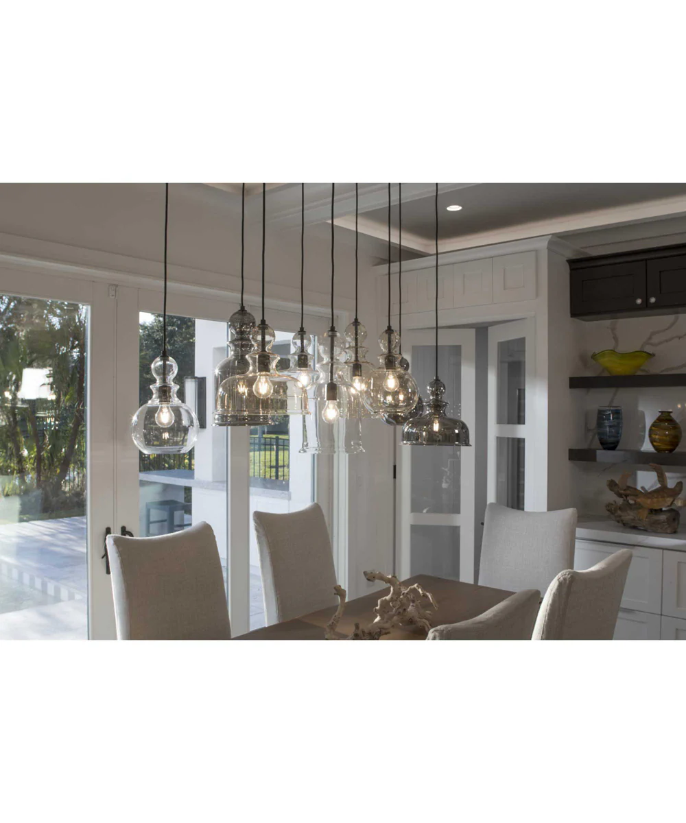 Staunton 1-Light Smoke Glass Global Pendant Light Graphite - Image 4