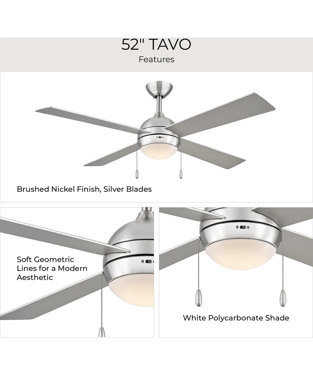 Tavo 52-in. 4-Blade LED Modern Ceiling Fan Brushed Nickel - Image 12