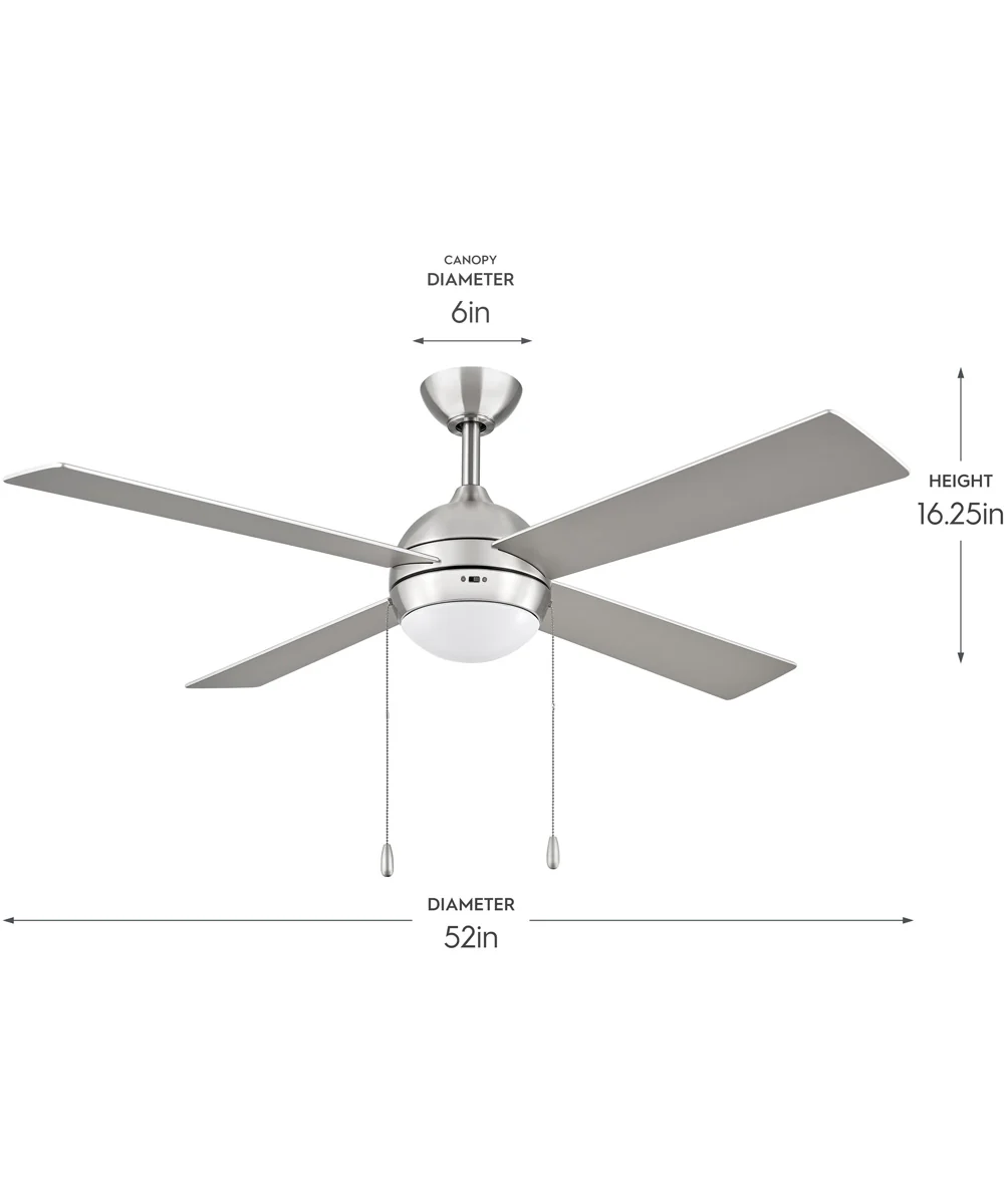 Tavo 52-in. 4-Blade LED Modern Ceiling Fan Brushed Nickel - Image 4