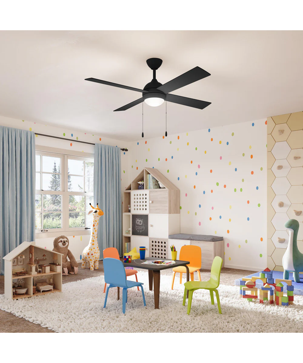 Tavo 52-in. 4-Blade LED Modern Ceiling Fan Matte Black - Image 2