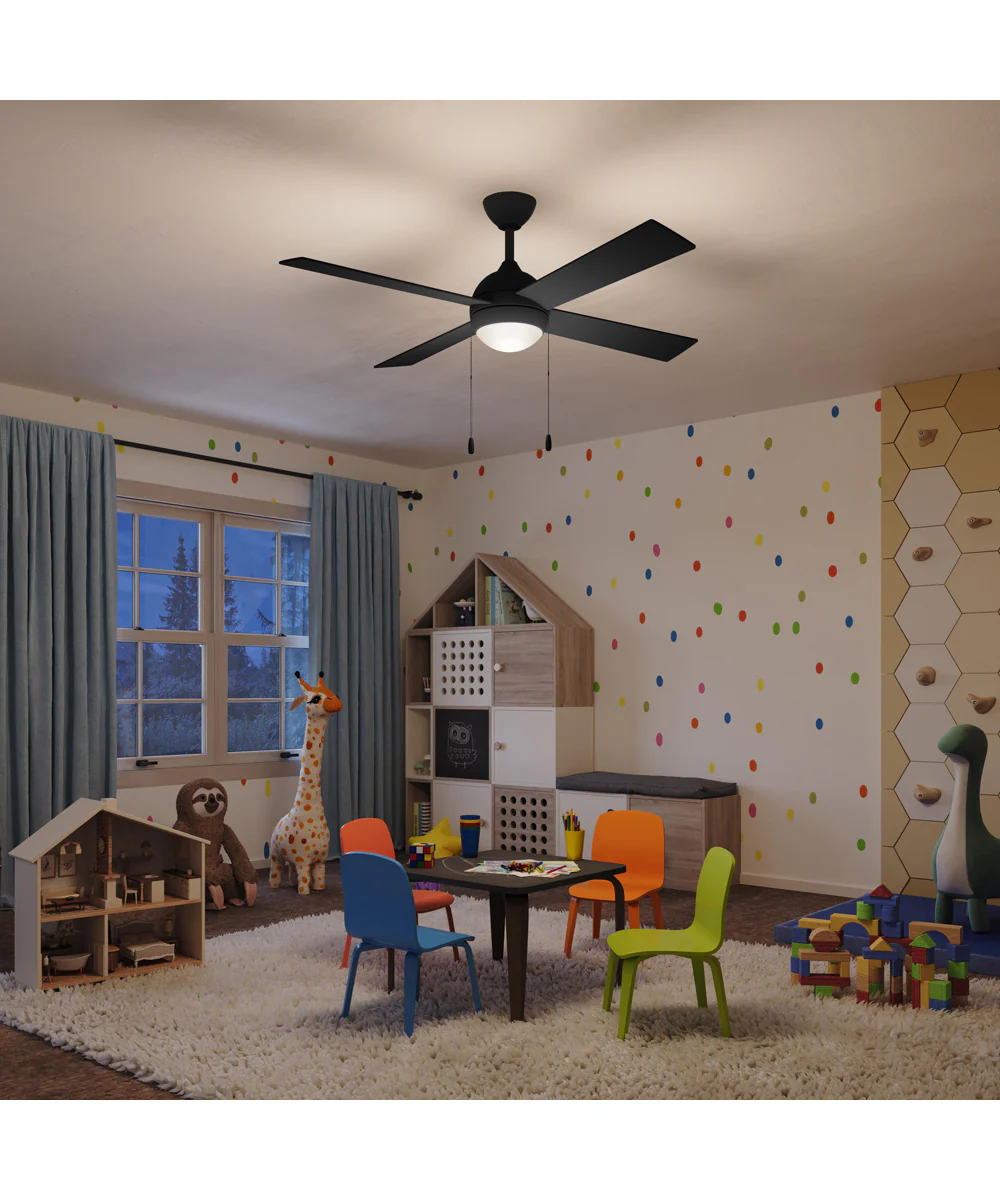 Tavo 52-in. 4-Blade LED Modern Ceiling Fan Matte Black - Image 3