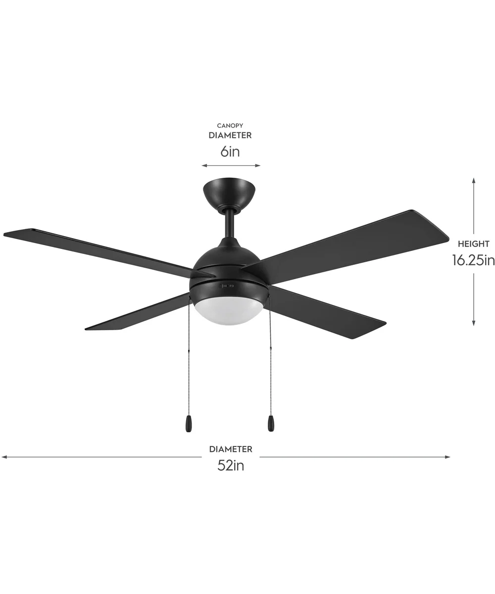 Tavo 52-in. 4-Blade LED Modern Ceiling Fan Matte Black - Image 4