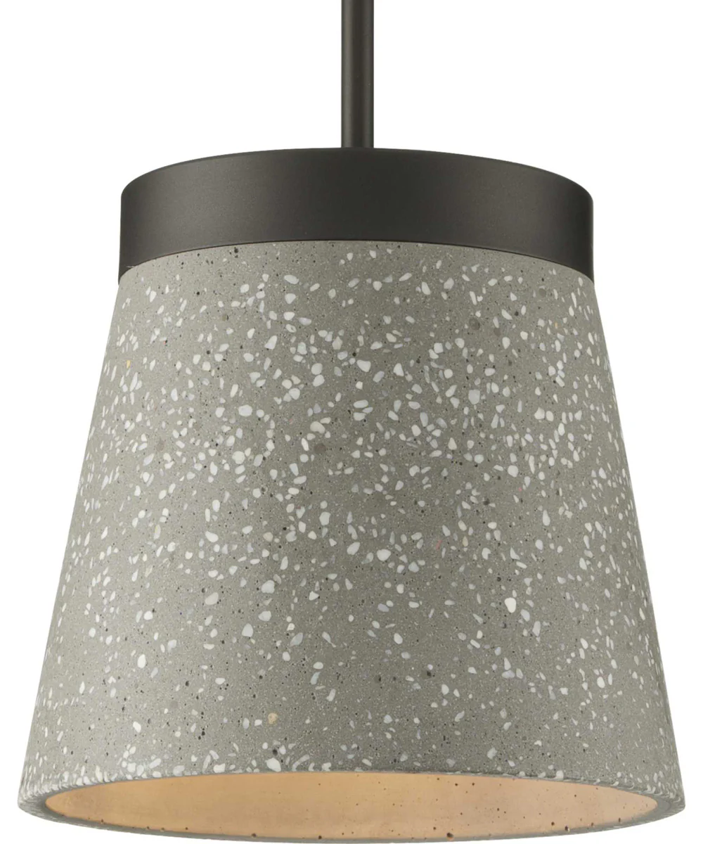 Terrazzo 1-Light Grey Terrazzo Hanging Pendant Light Graphite