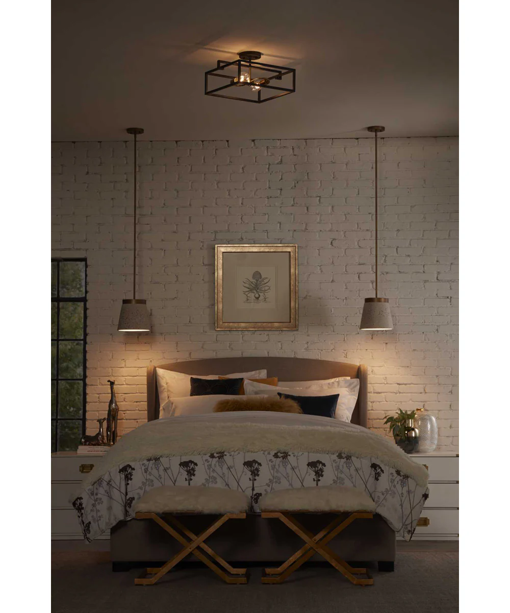 Terrazzo 1-Light Sand Terrazzo Hanging Pendant Light Distressed Brass - Image 2