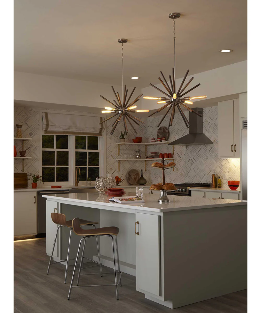 Thorpe 5-Light Mid-Century Modern Style Chandelier Light Brushed Nickel - Image 3