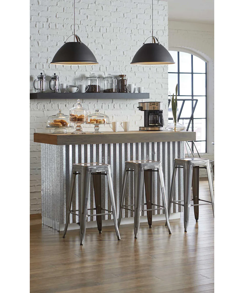 Tre 1-Light Metal Shade Coastal Pendant Light Graphite - Image 3