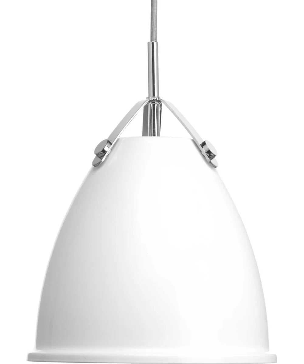 Tre 1-Light Metal Shade Coastal Pendant Light White - Image 2
