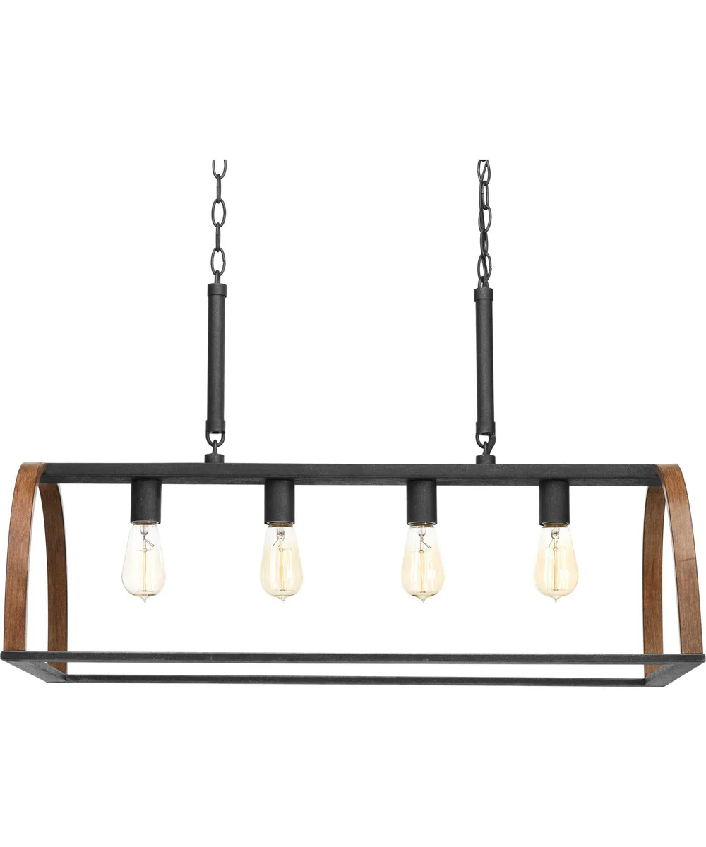 Trestle 4-Light Farmhouse Chandelier Light Gilded Iron - Image 3