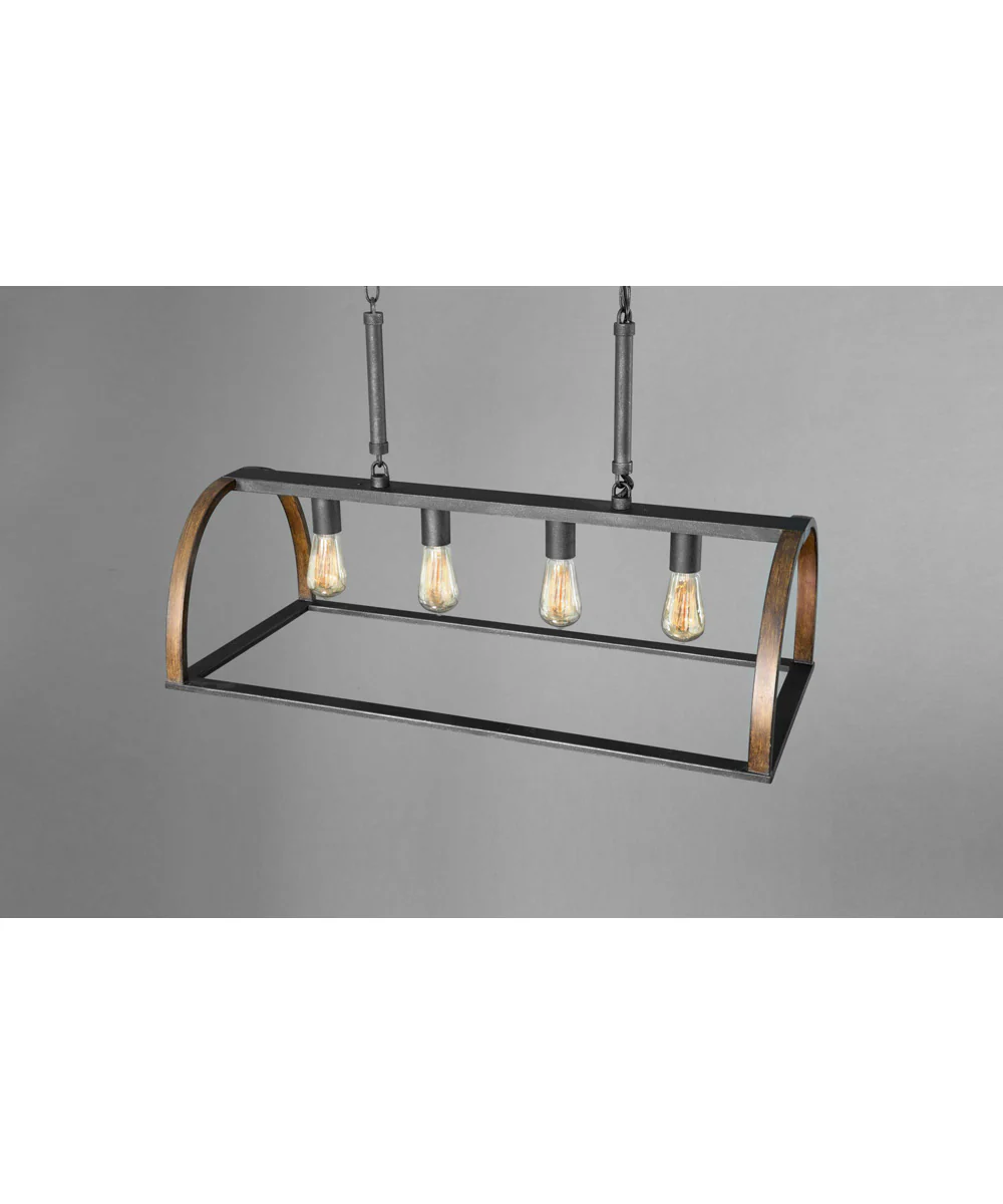 Trestle 4-Light Farmhouse Chandelier Light Gilded Iron - Image 5