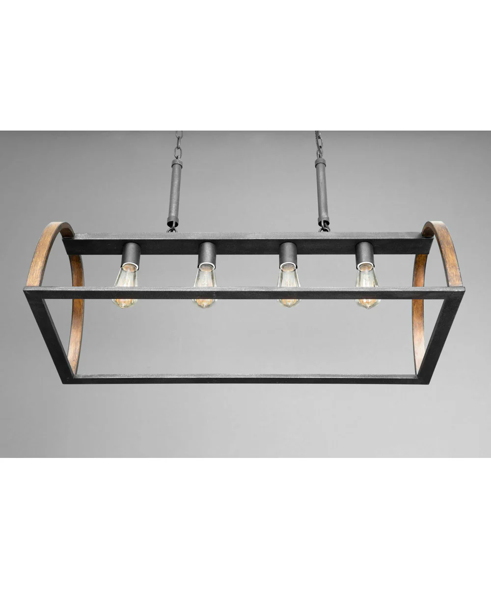 Trestle 4-Light Farmhouse Chandelier Light Gilded Iron - Image 6