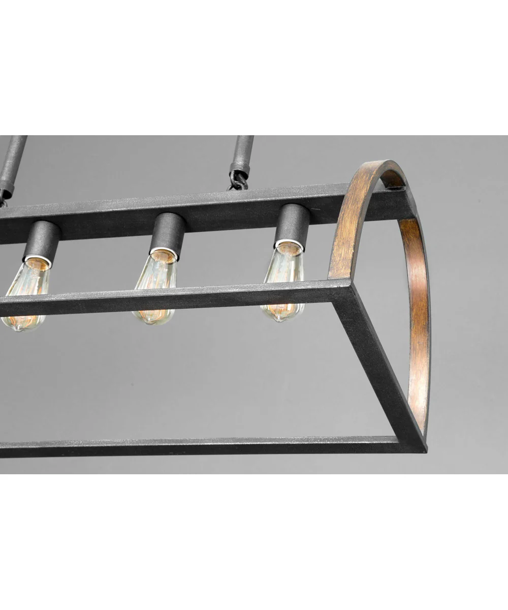 Trestle 4-Light Farmhouse Chandelier Light Gilded Iron - Image 8