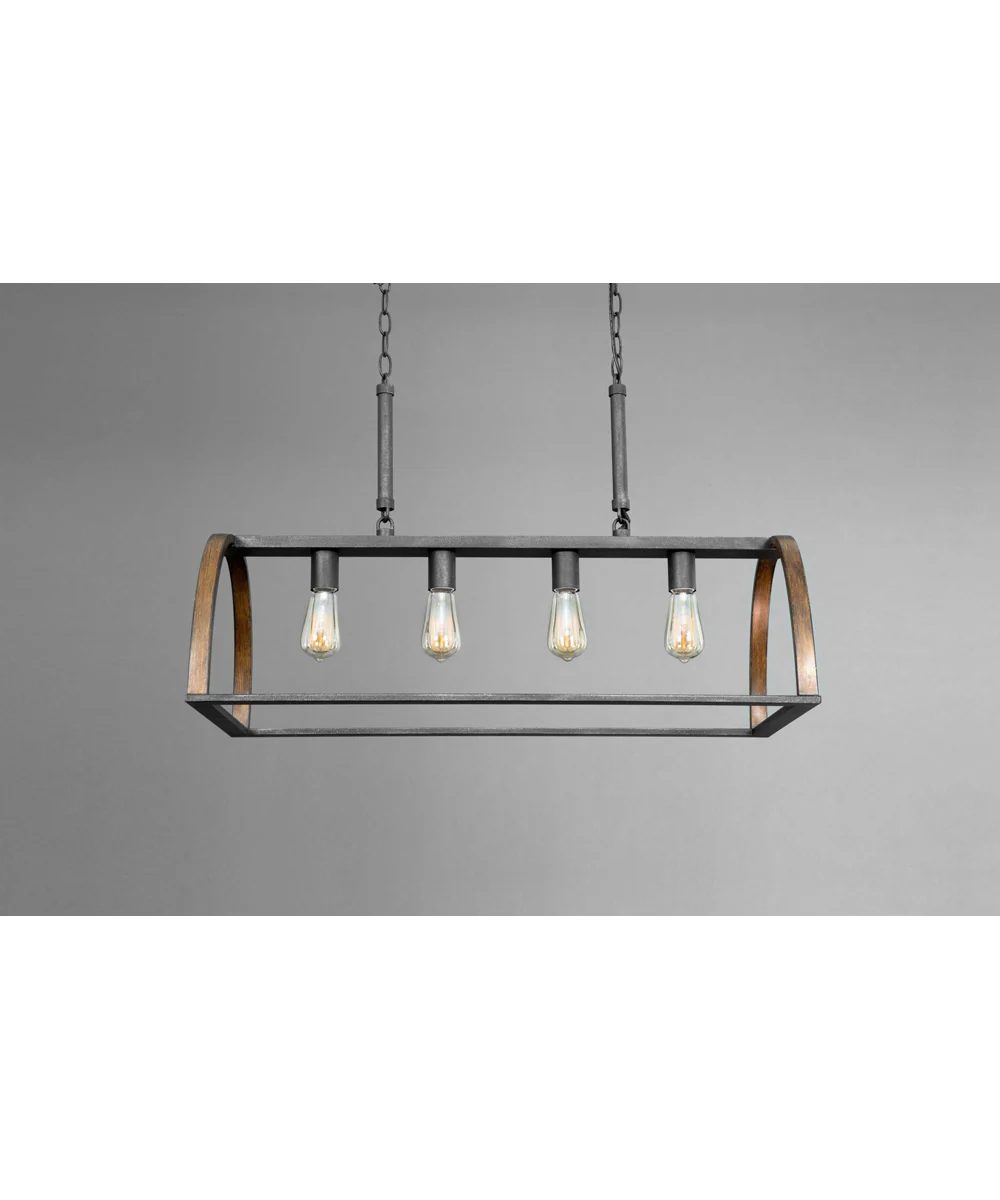 Trestle 4-Light Farmhouse Chandelier Light Gilded Iron - Image 9