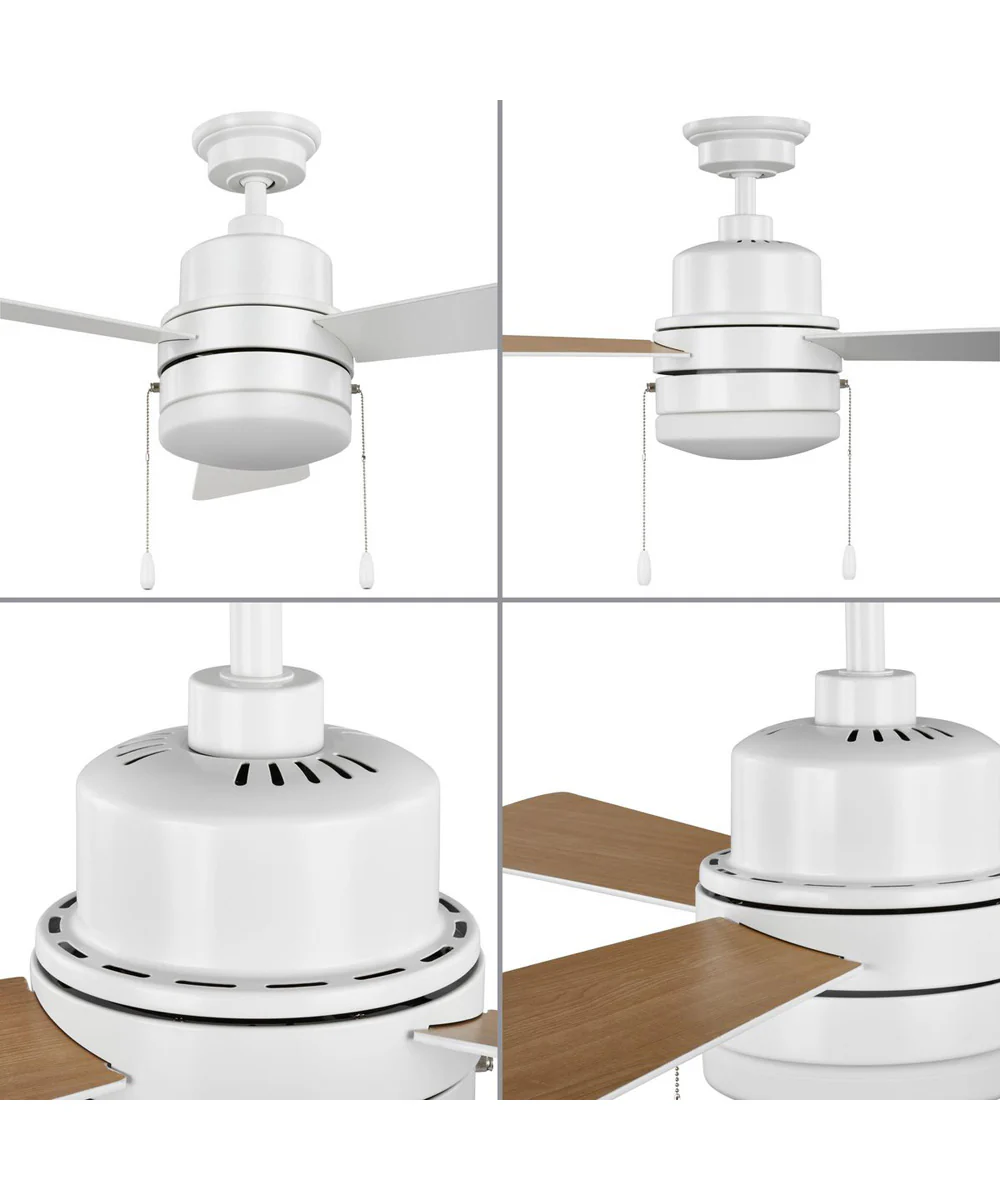 Trevina V 52" 3-Blade Indoor Ceiling Fan with Light Kit White Opal Shade Satin White - Image 6