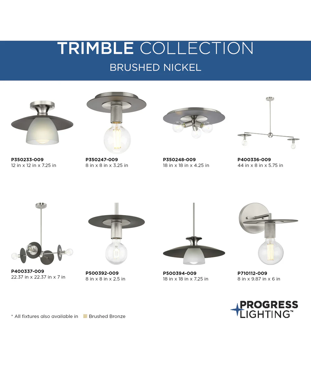 Trimble 1-Light Mini Pendant Brushed Nickel - Image 11