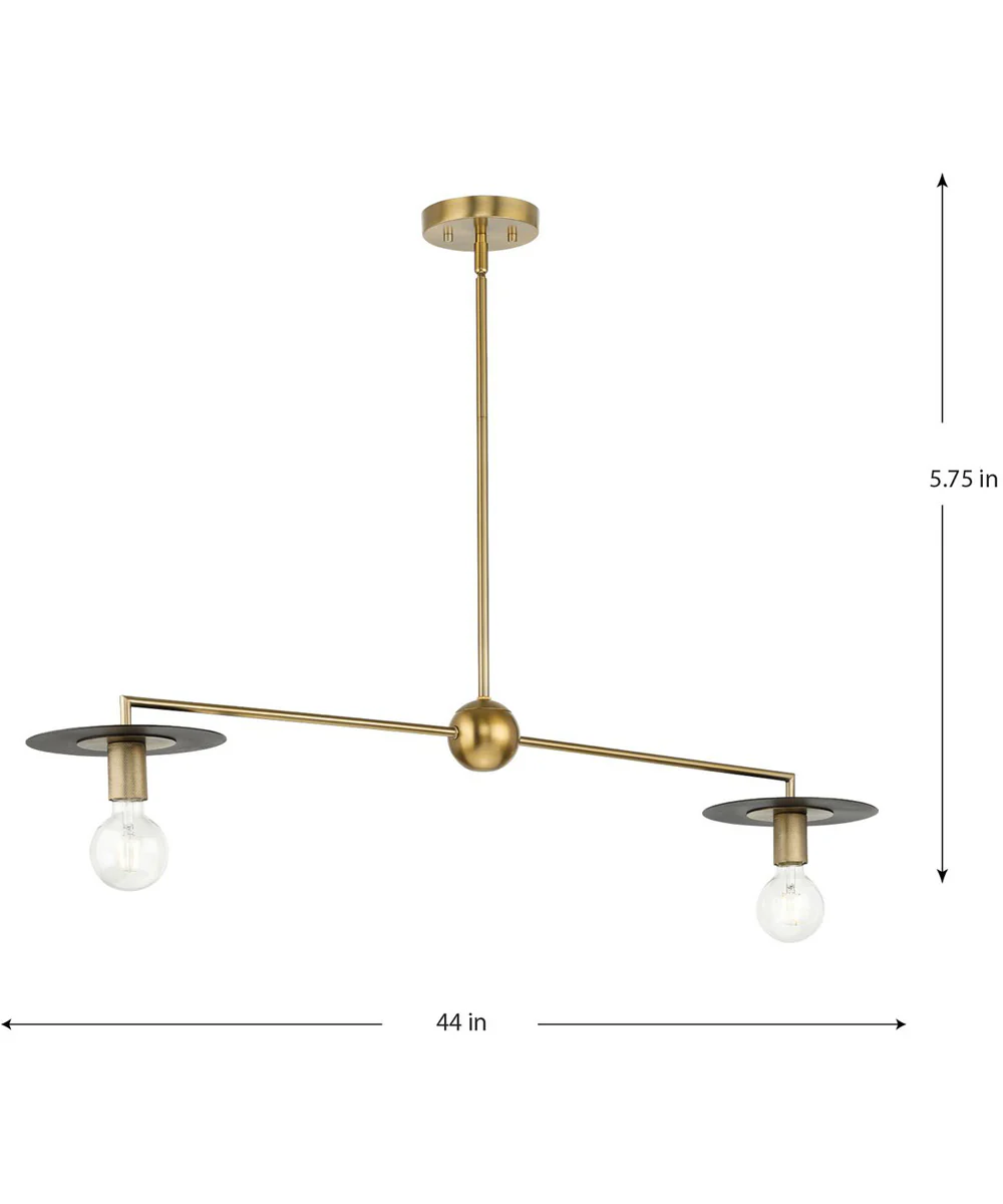 Trimble 2-Light Linear Chandelier Brushed Bronze - Image 4