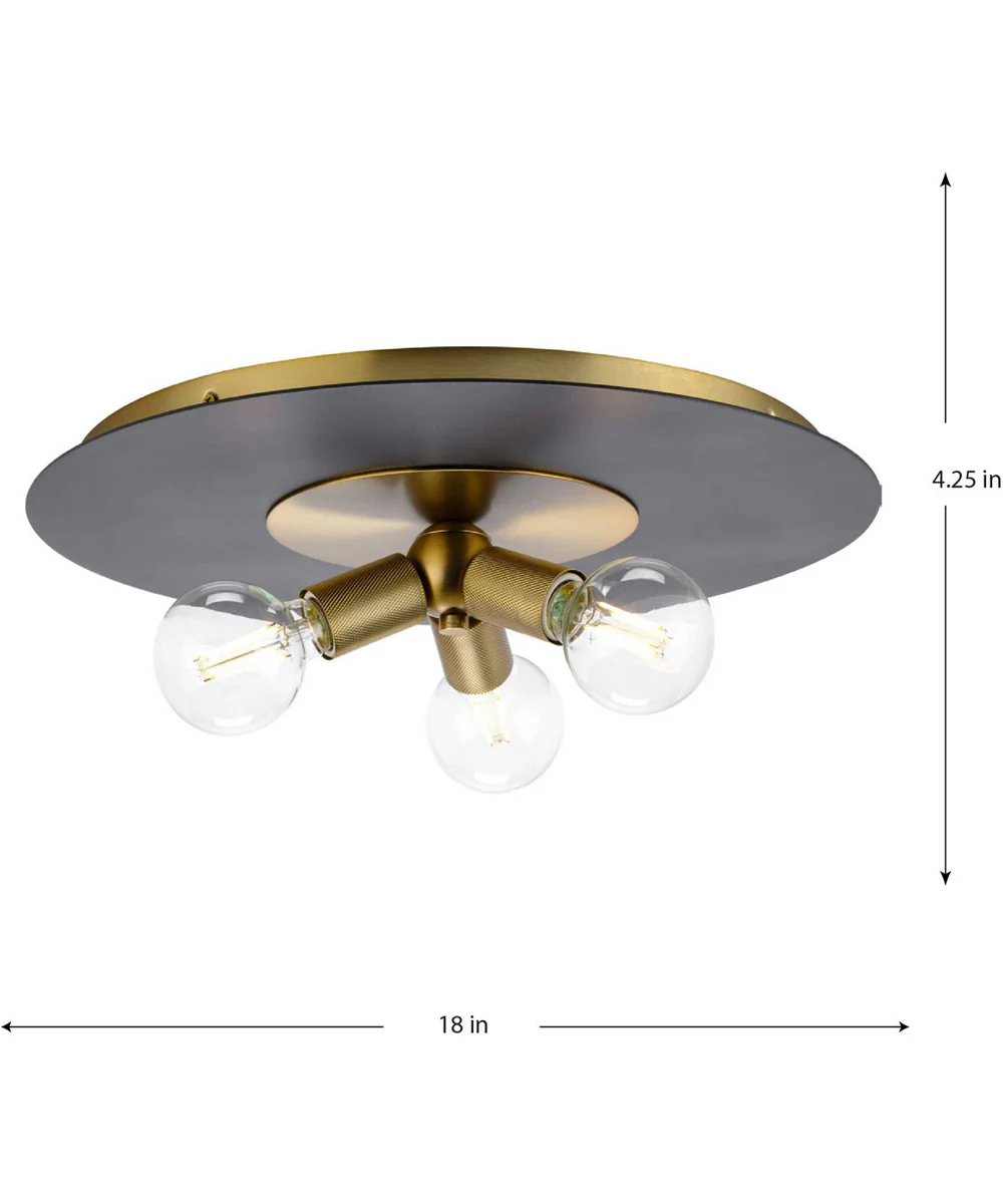Trimble 3-Light 18" Flush Mount Brushed Bronze - Image 3