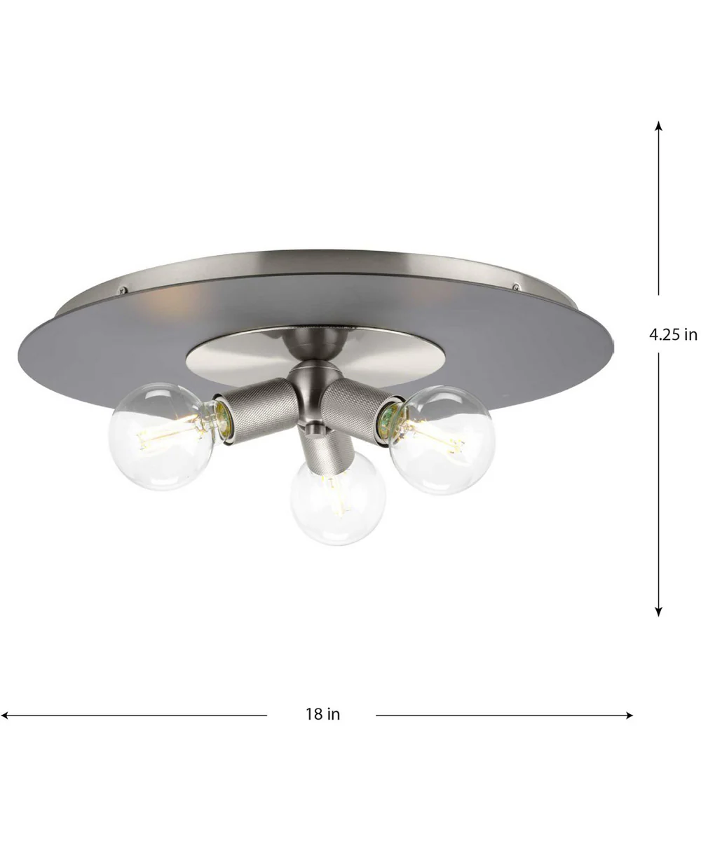 Trimble 3-Light 18" Flush Mount Brushed Nickel - Image 4
