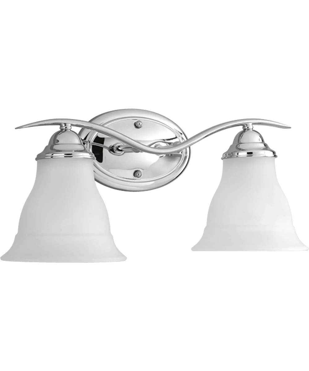 Trinity 2-Light Etched Glass Traditional Bath Vanity Light Polished Chrome - Image 6