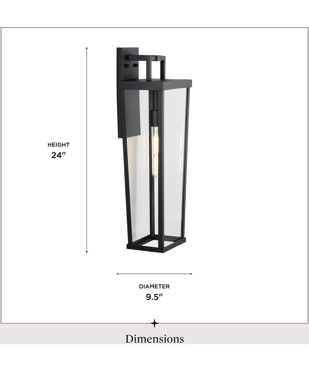 Tryon 1-Light Large Outdoor Wall Lantern Black - Image 4