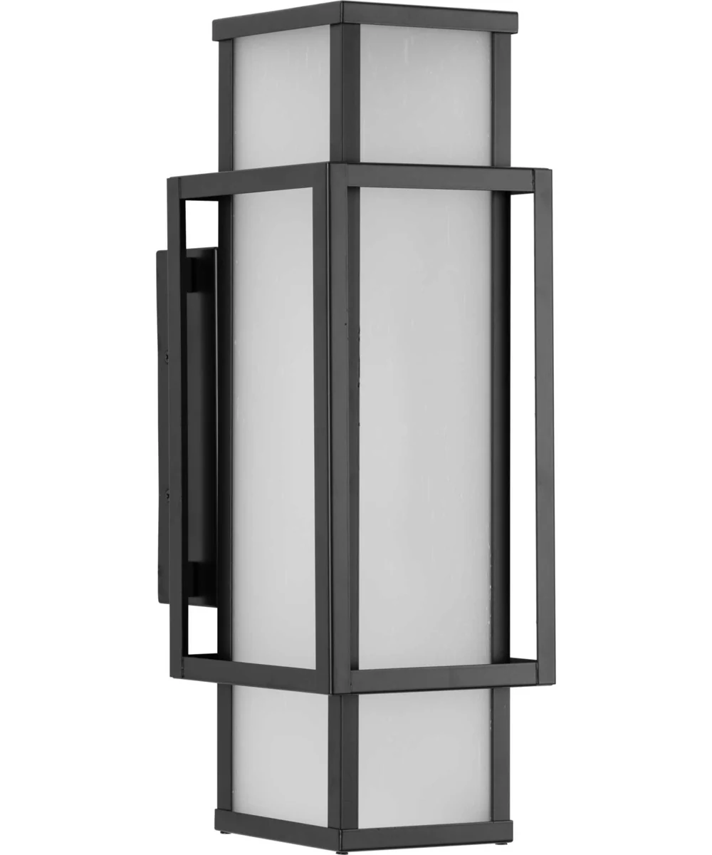 Unison 2-Light Etched Seeded Glass Contemporary Wall Lantern Matte Black
