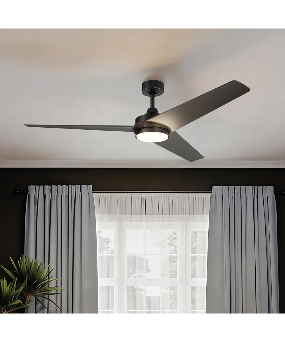 Velto 60-in. 3-Blade LED Modern Ceiling Fan Matte Black - Image 10