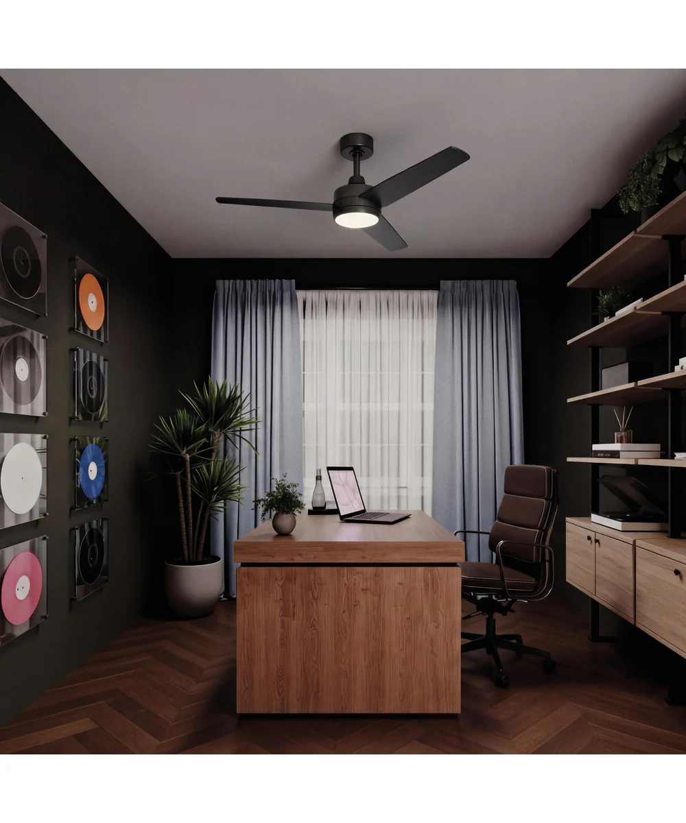 Velto 60-in. 3-Blade LED Modern Ceiling Fan Matte Black - Image 3