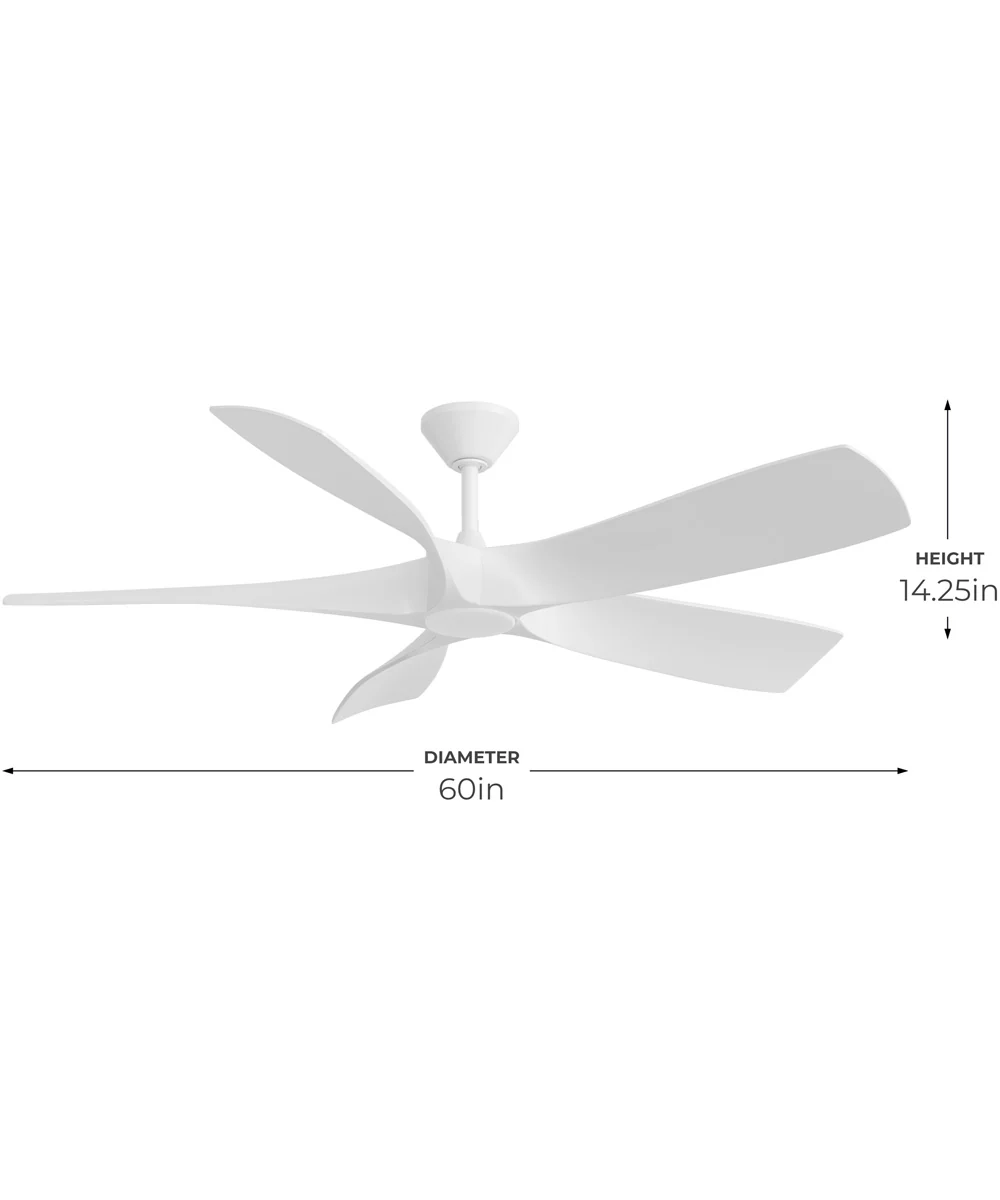 Vernal 60-in 5-Blade LED Wi-Fi Transitional Indoor/Outdoor Smart DC Ceiling Fan Satin White - Image 4
