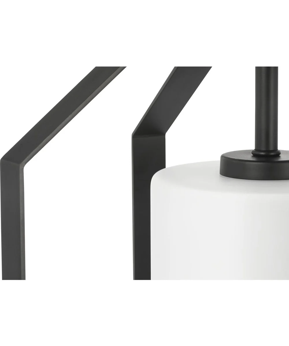 Vertex 1-Light Etched White Foyer Light Matte Black - Image 7