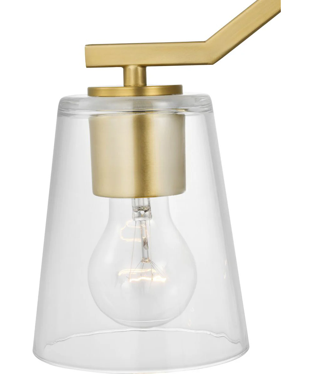 Vertex 3-Light Clear Glass Convertible Chandelier Brushed Gold - Image 10