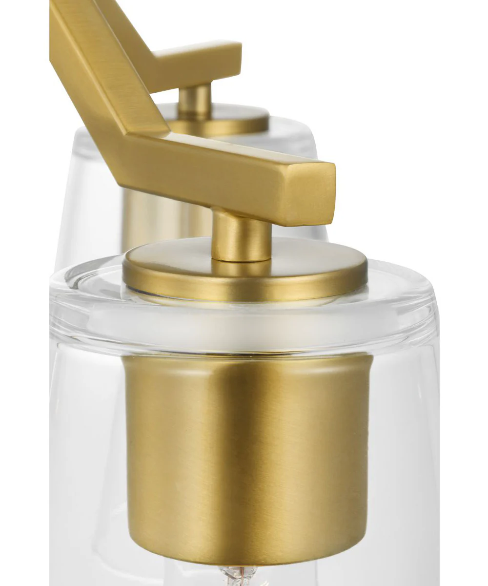 Vertex 3-Light Clear Glass Convertible Chandelier Brushed Gold - Image 6