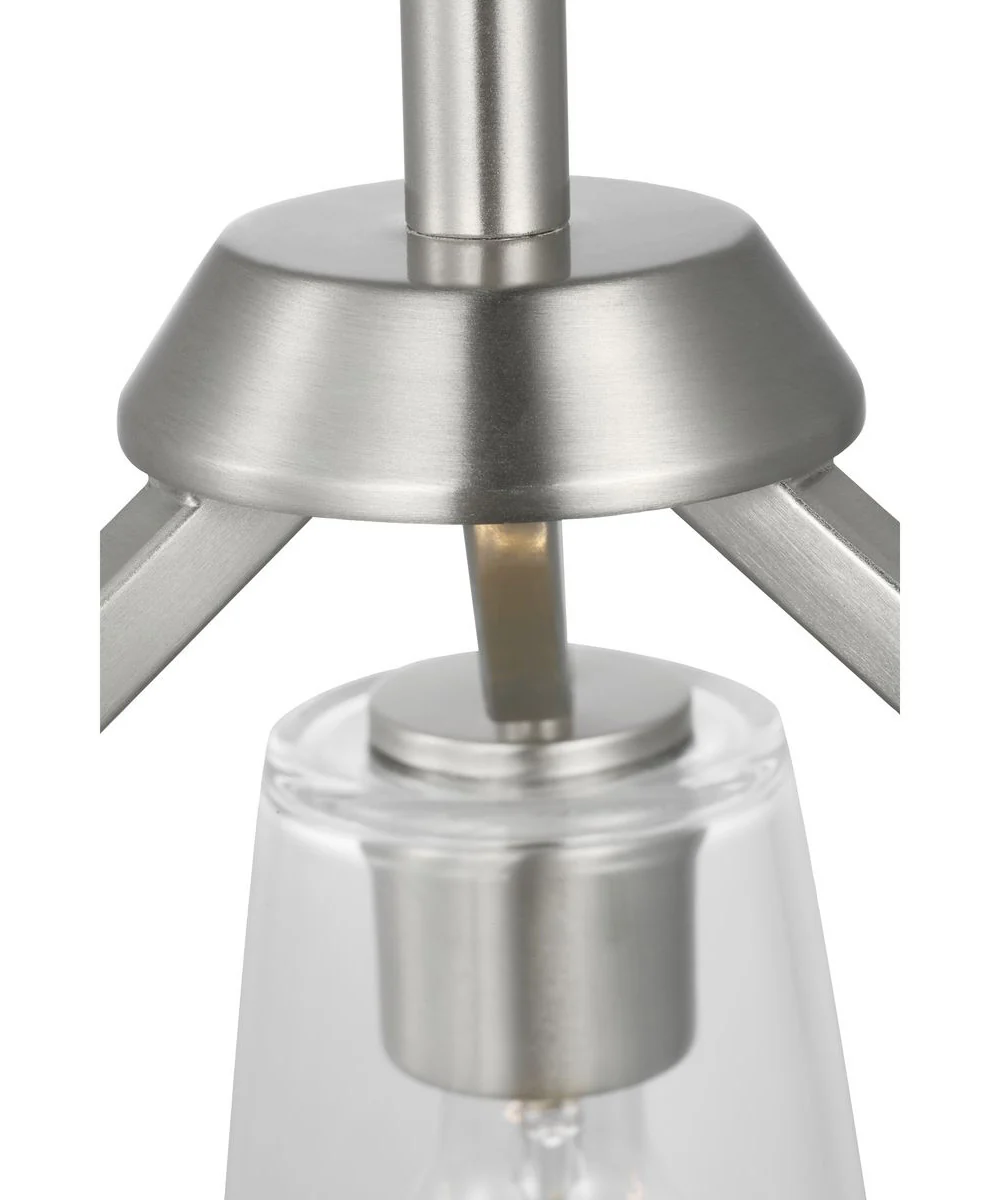 Vertex 3-Light Clear Glass Convertible Chandelier Brushed Nickel - Image 7