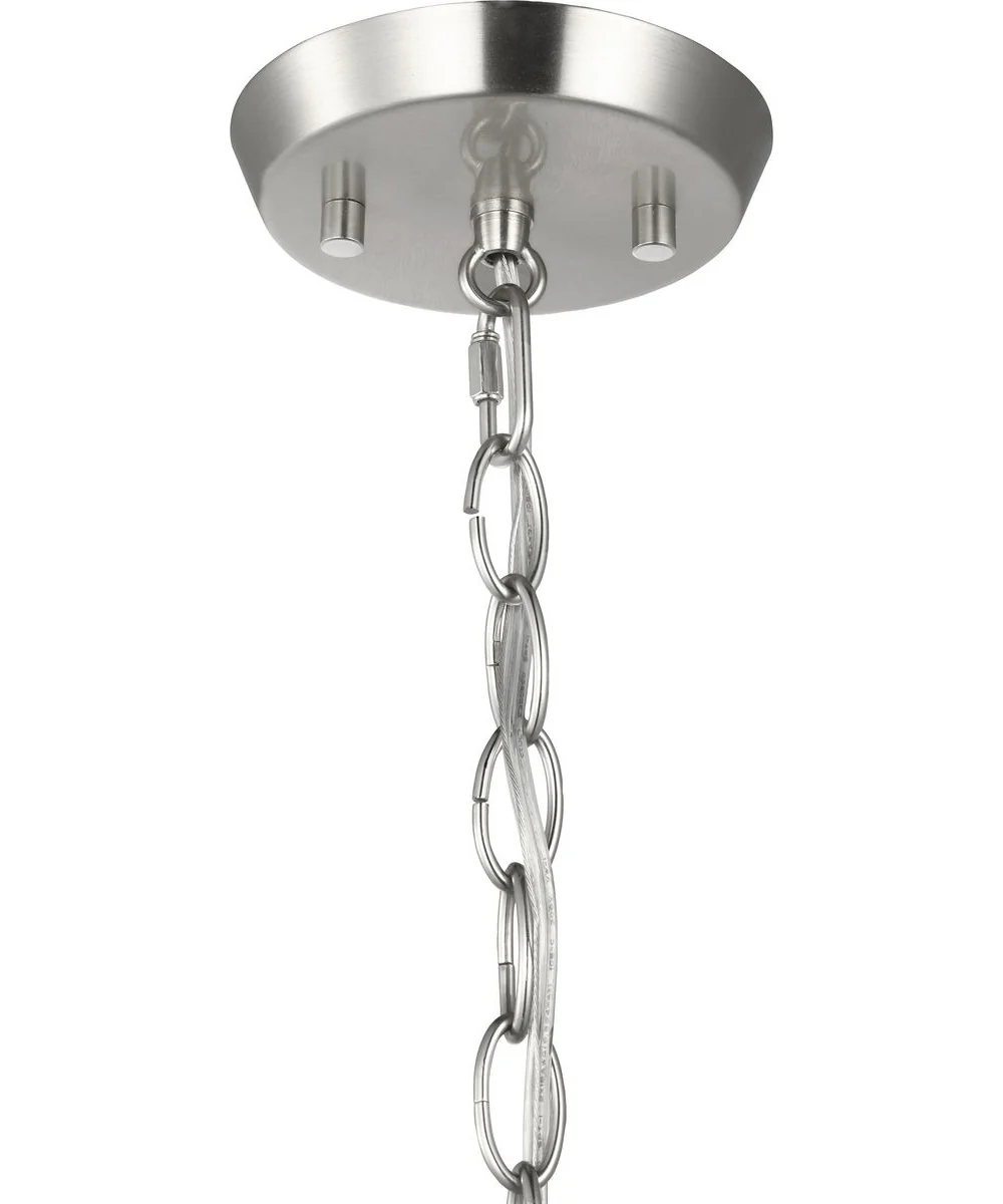 Vertex 3-Light Clear Glass Convertible Chandelier Brushed Nickel - Image 8