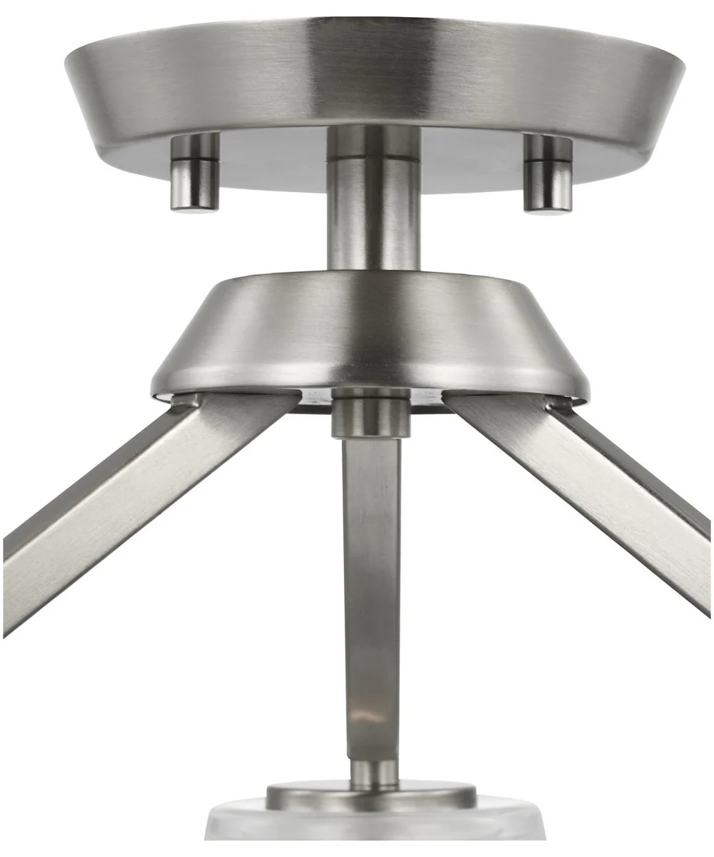 Vertex 3-Light Clear Glass Convertible Chandelier Brushed Nickel - Image 9