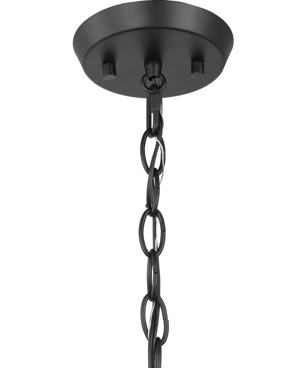 Vertex 3-Light Clear Glass Convertible Chandelier Matte Black - Image 11