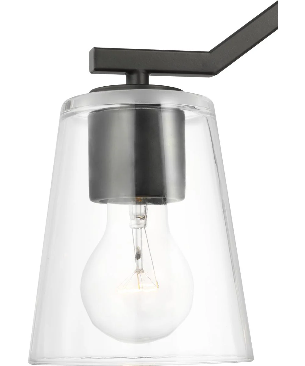 Vertex 3-Light Clear Glass Convertible Chandelier Matte Black - Image 13