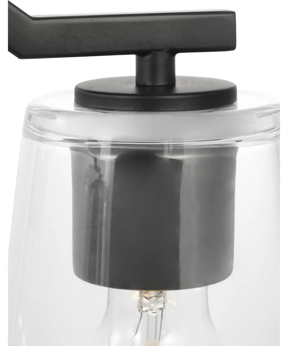 Vertex 3-Light Clear Glass Convertible Chandelier Matte Black - Image 9
