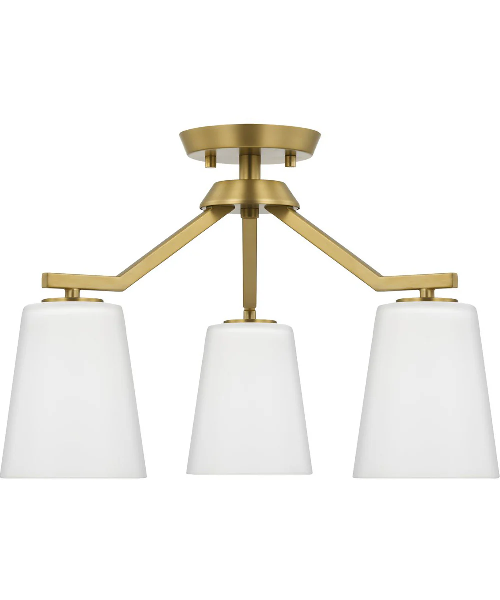 Vertex 3-Light Etched White Convertible Chandelier Brushed Gold - Image 5