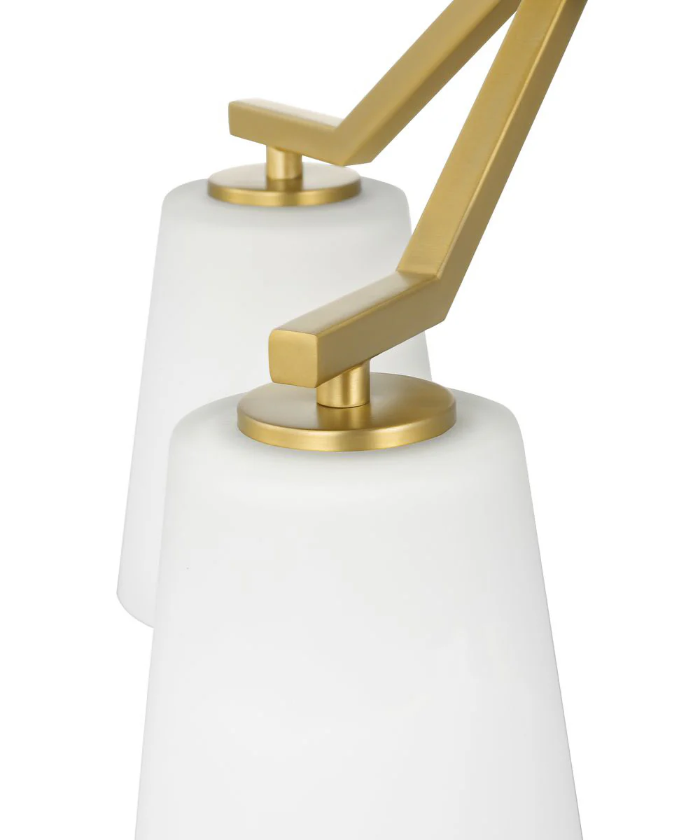 Vertex 3-Light Etched White Convertible Chandelier Brushed Gold - Image 7