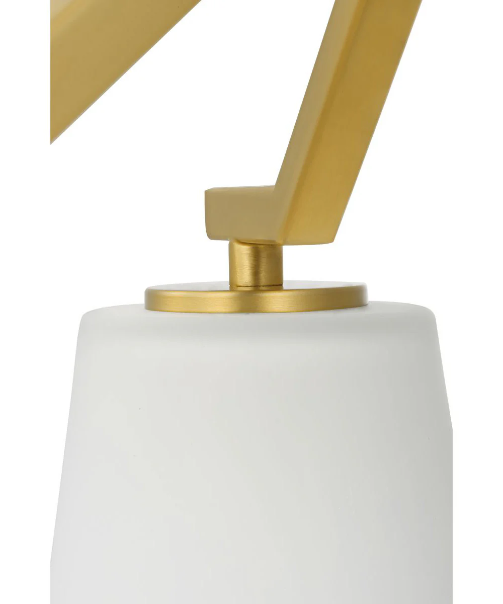 Vertex 3-Light Etched White Convertible Chandelier Brushed Gold - Image 8